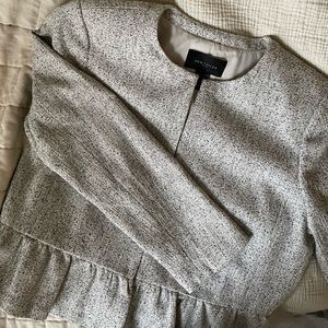 Ann Taylor marled fabric peplum hem jacket